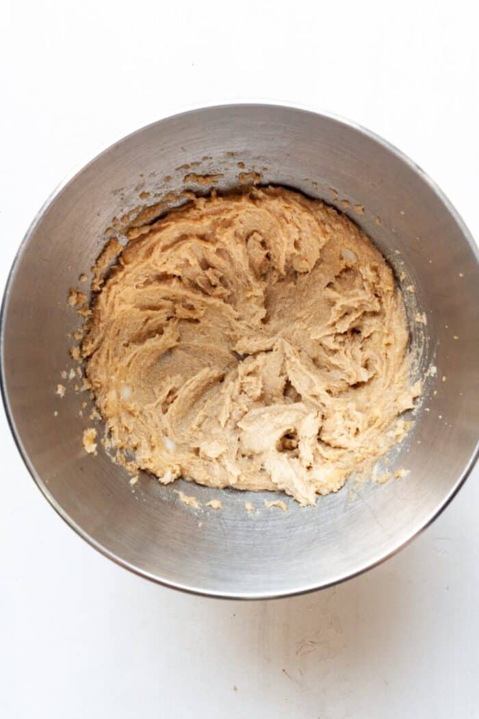Vegan cookie dough in bowl