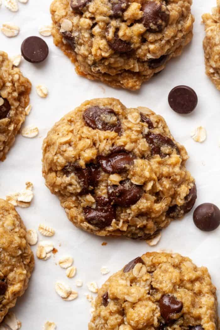 Vegan Oatmeal Chocolate Chip Cookies - Organically Addison