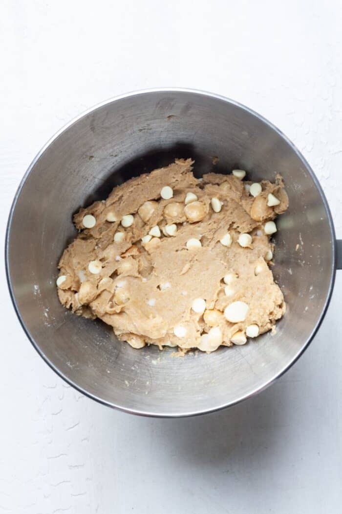 Vegan cookie dough in bowl