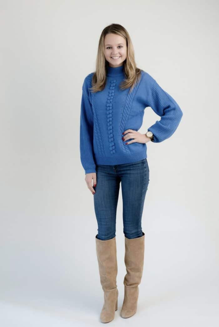 Photo of girl with blue sweater