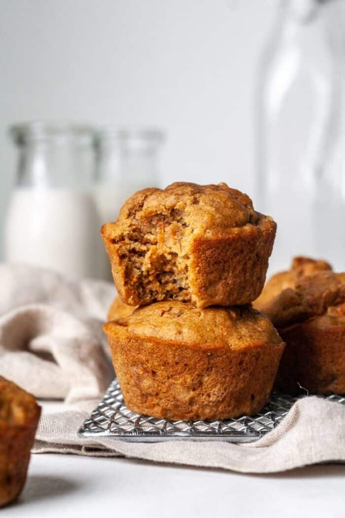 Banana carrot muffins with almond milk