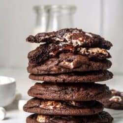 Stack of chocolate marshmallow cookies