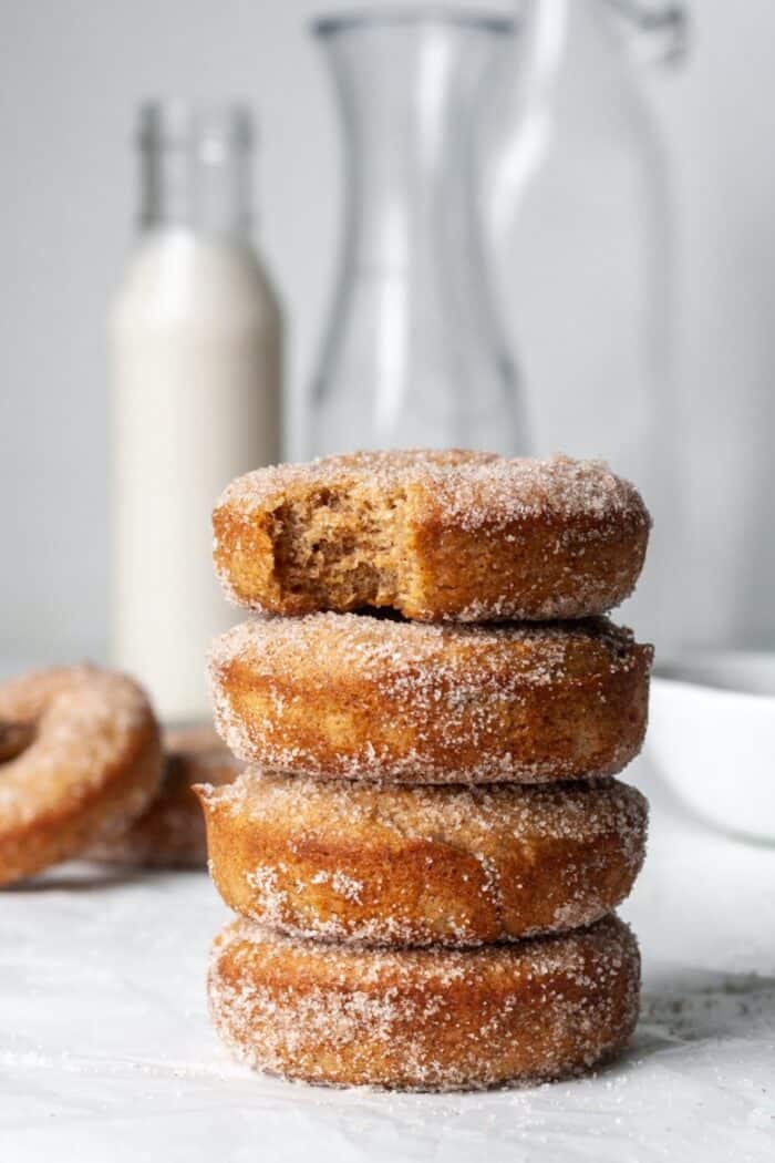 Stack of gluten free donuts
