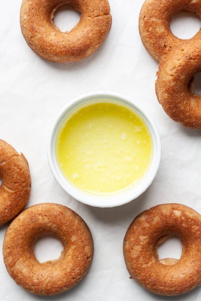 Melted butter and donuts