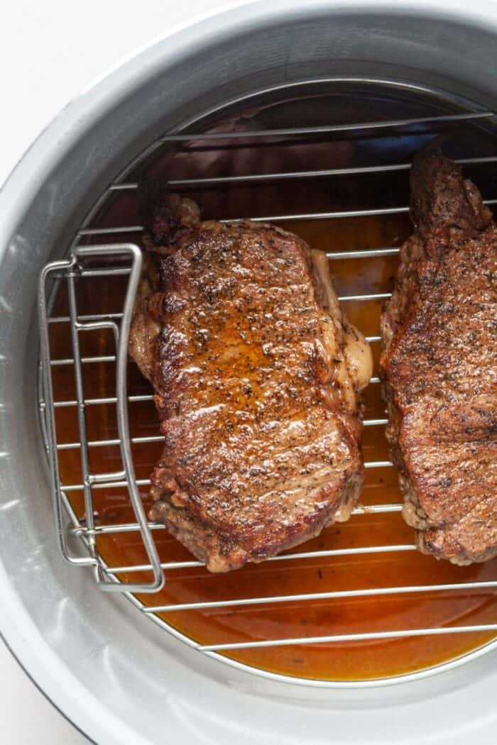 Steak in pressure cooker