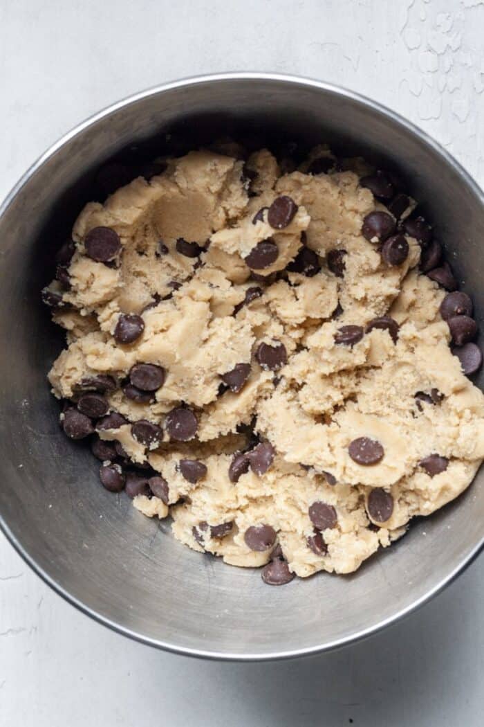 Bakery style cookie dough in bowl