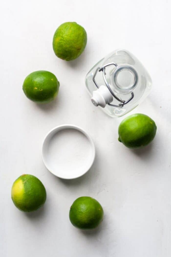 Limes, water and sugar