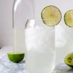 Lime juice in glass cups