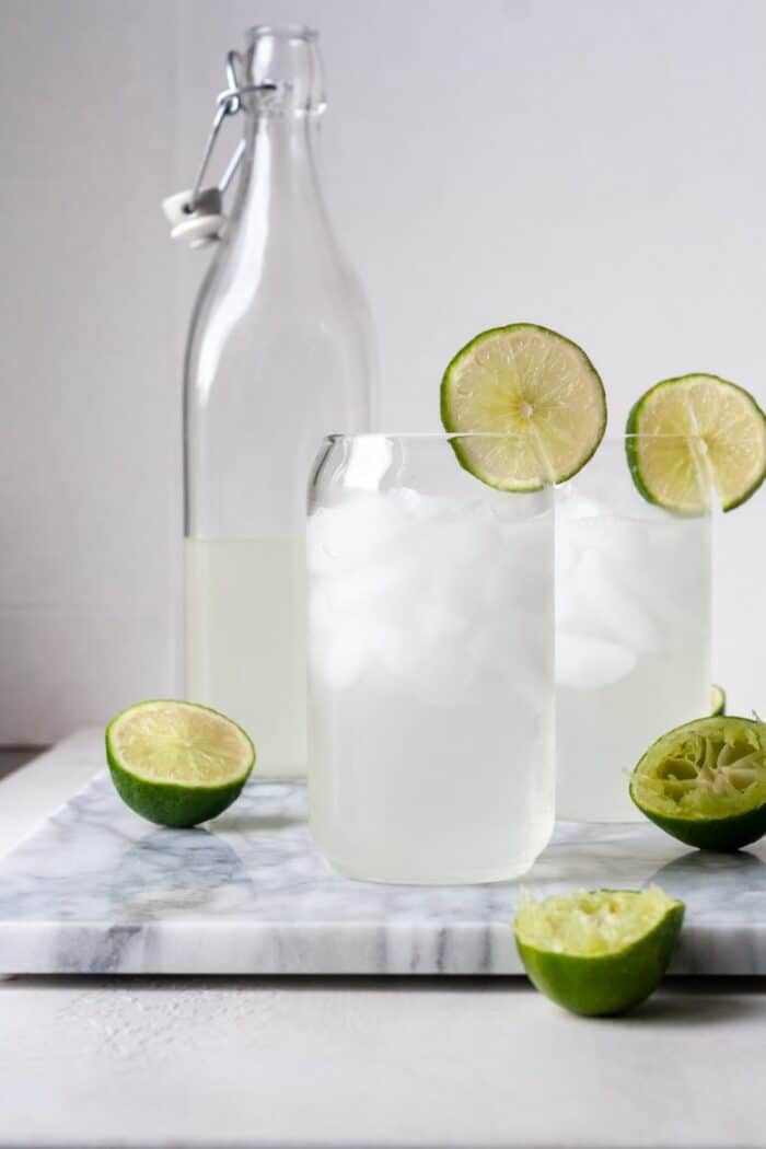 Lime juice in glasses