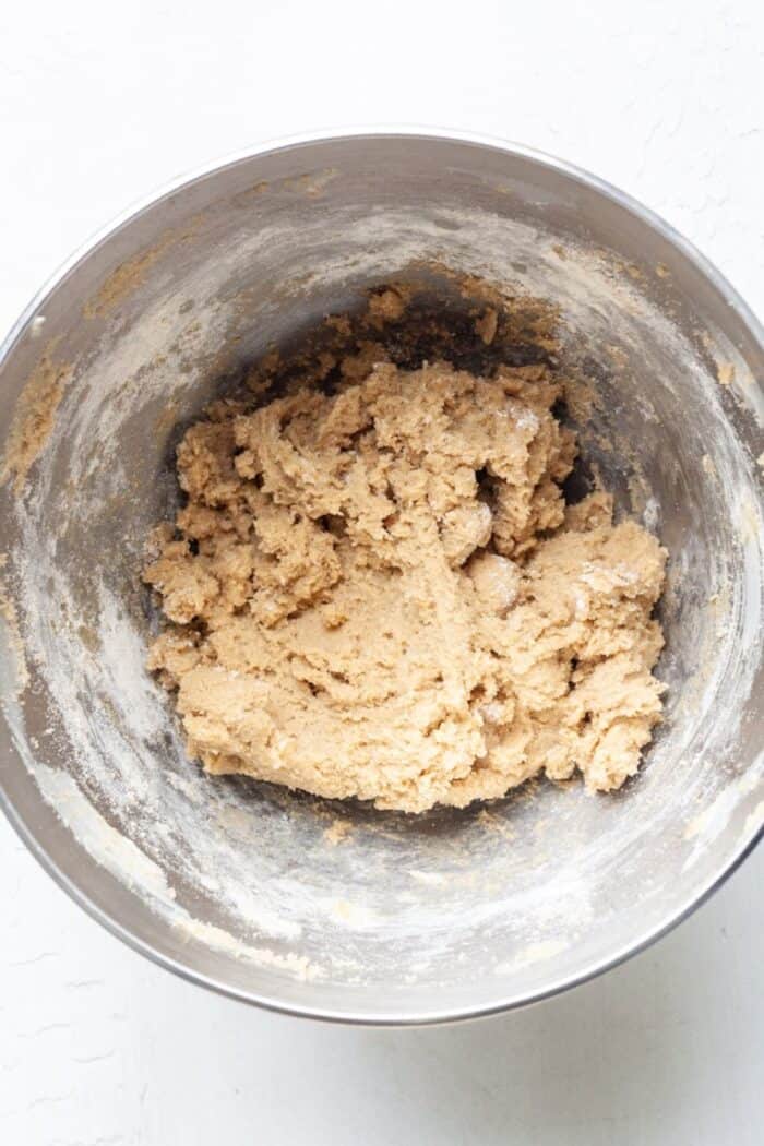 Oat flour cookie dough in bowl