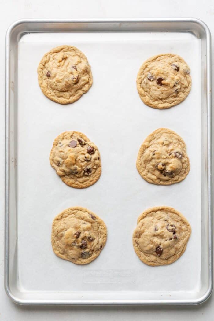 Oat flour cookies on pan