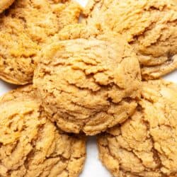 Cashew butter cookies on parchment paper