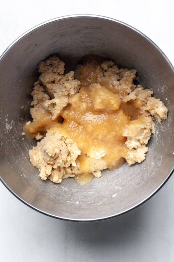 Applesauce cookie dough in bowl
