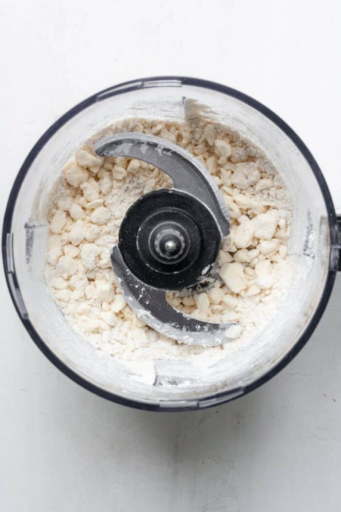 Crumbly dough in food processor