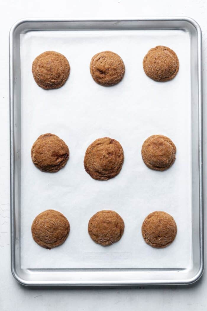 Gluten free ginger cookies on pan
