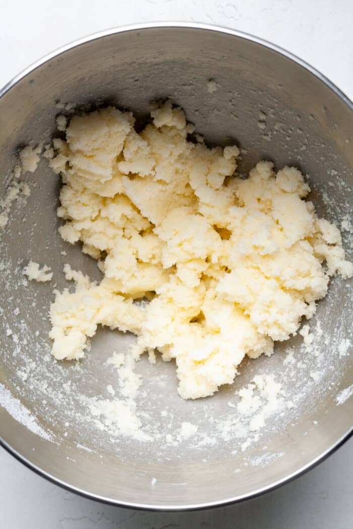 Beaten butter with sugar