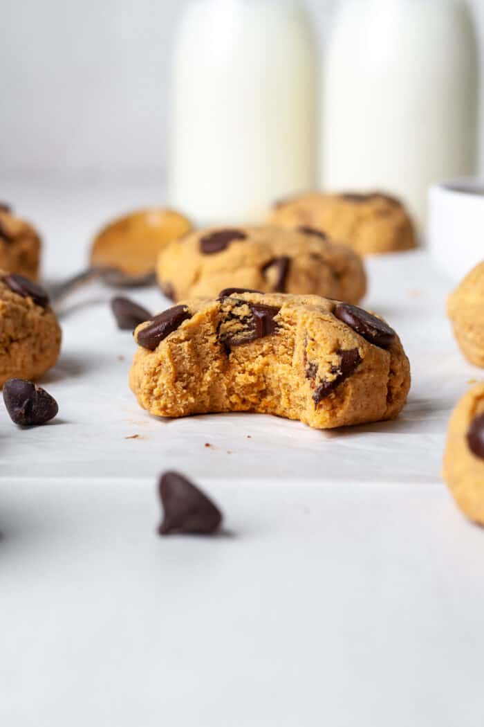 Peanut butter protein cookies with chocolate chips