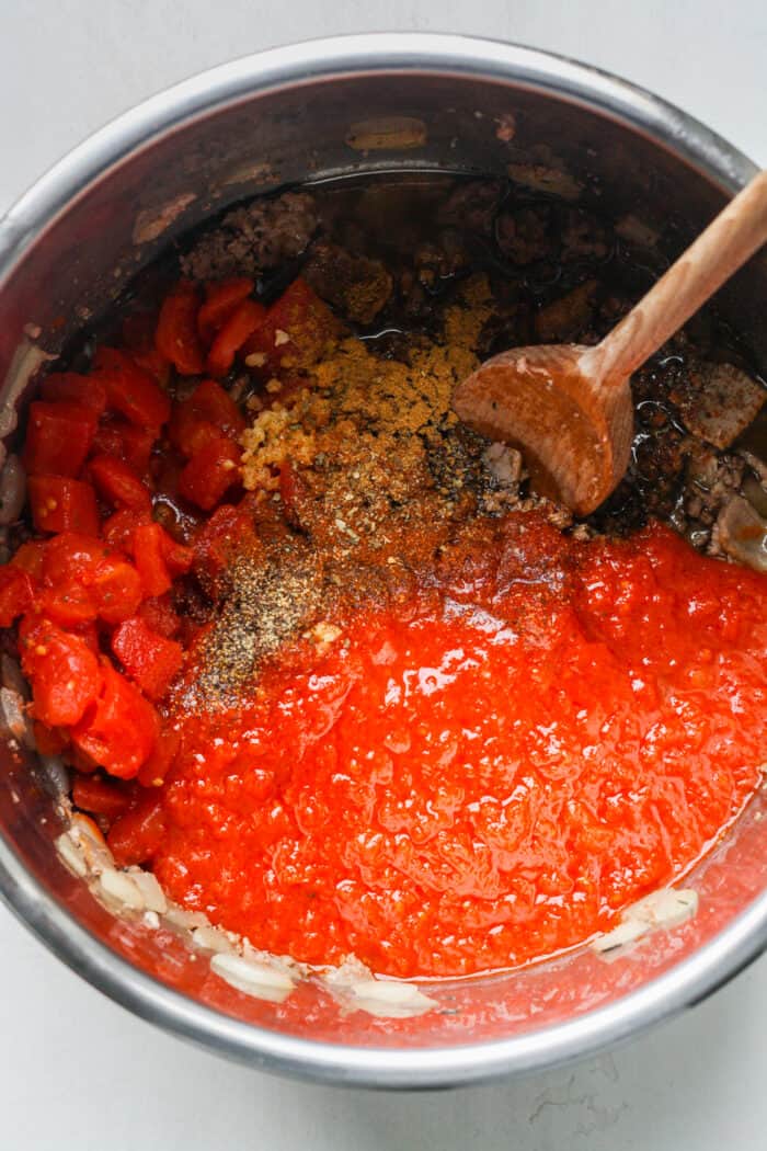 Tomato sauce in pot