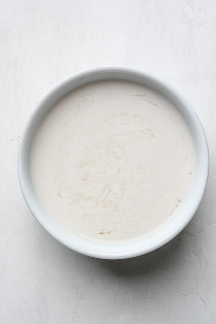 Almond milk in bowl