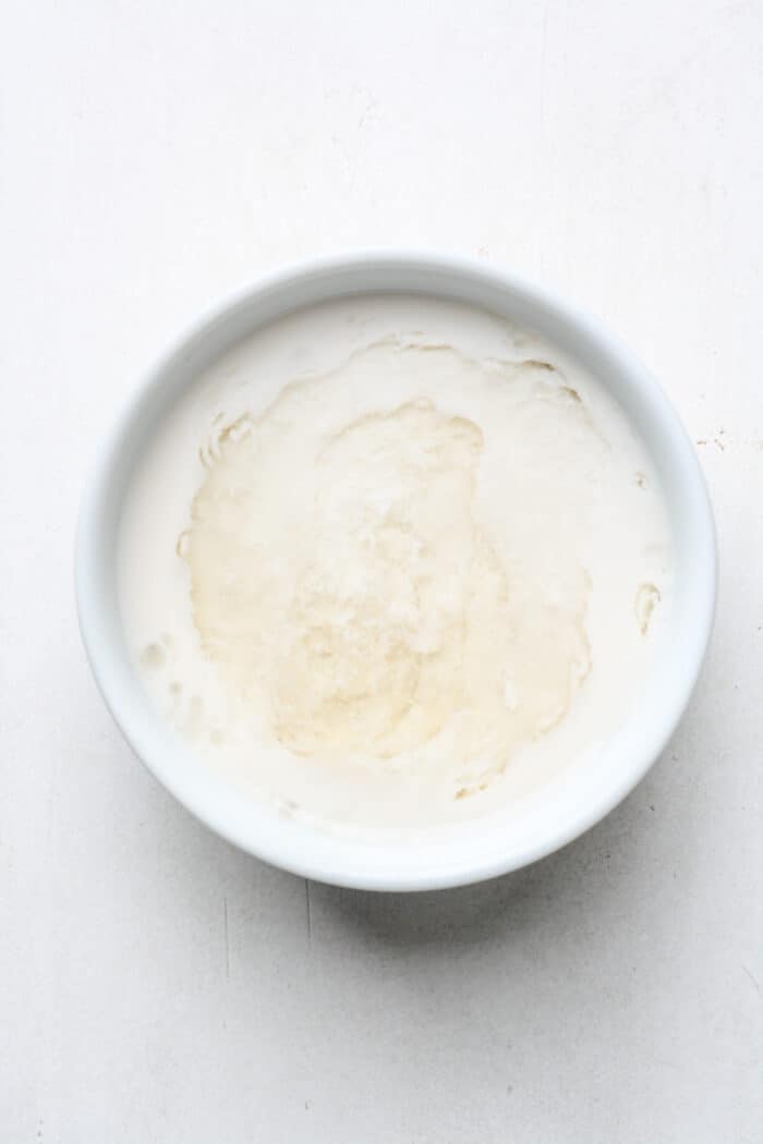 Vegan buttermilk in bowl