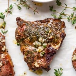 Air fryer lamb chops with olive oil sauce