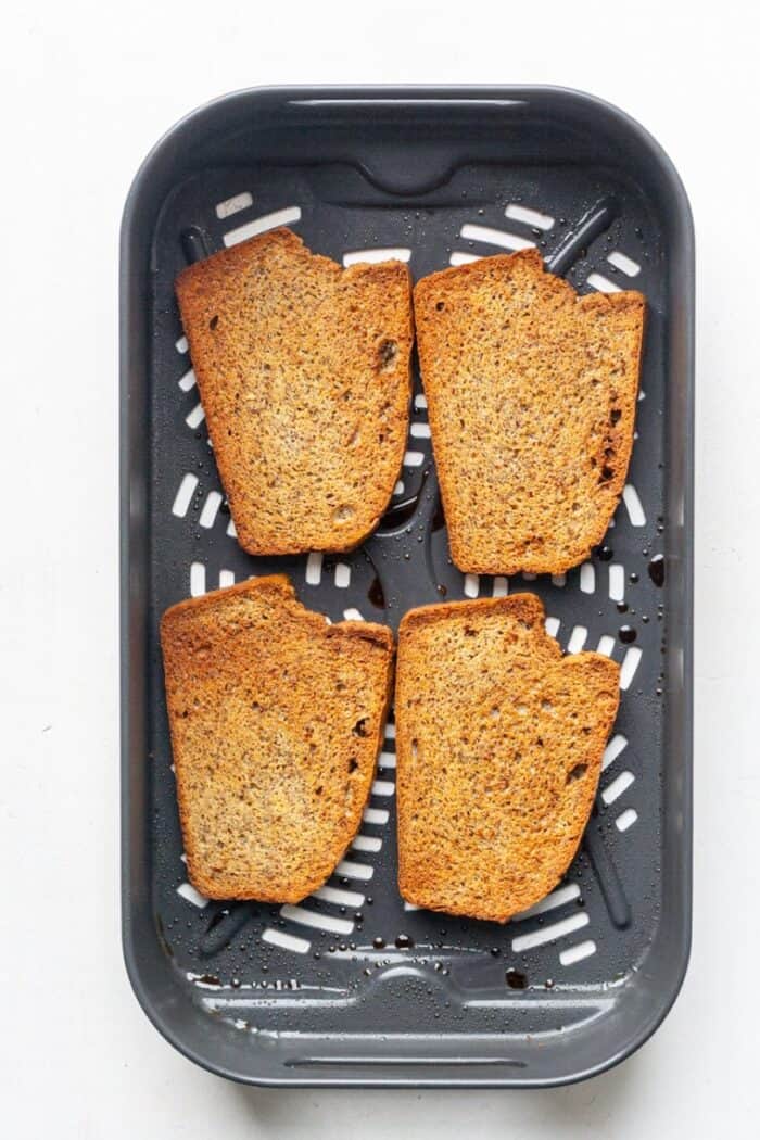 Toasted bread in basket