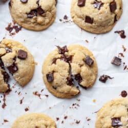 Olive oil cookies with dark chocolate chips