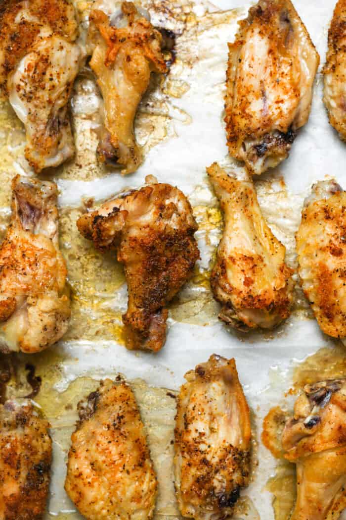 Baked chicken on pan