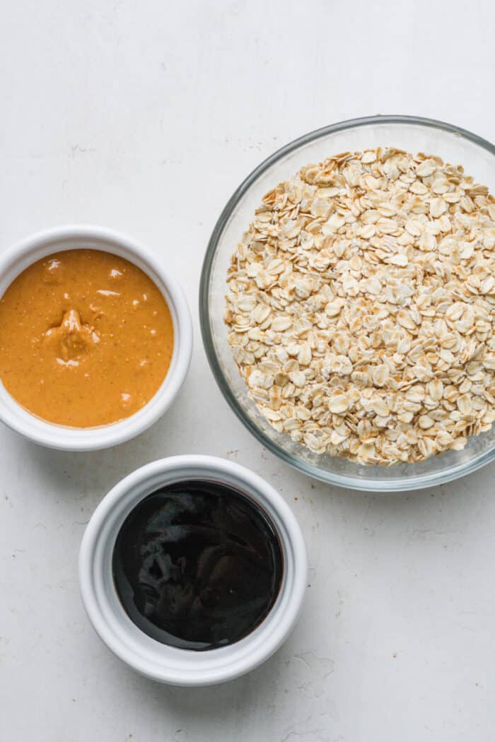 Oats, peanut butter and maple syrup