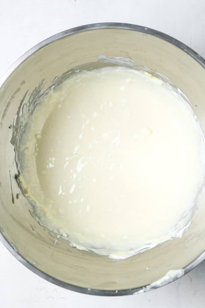 Creamy vanilla batter in bowl