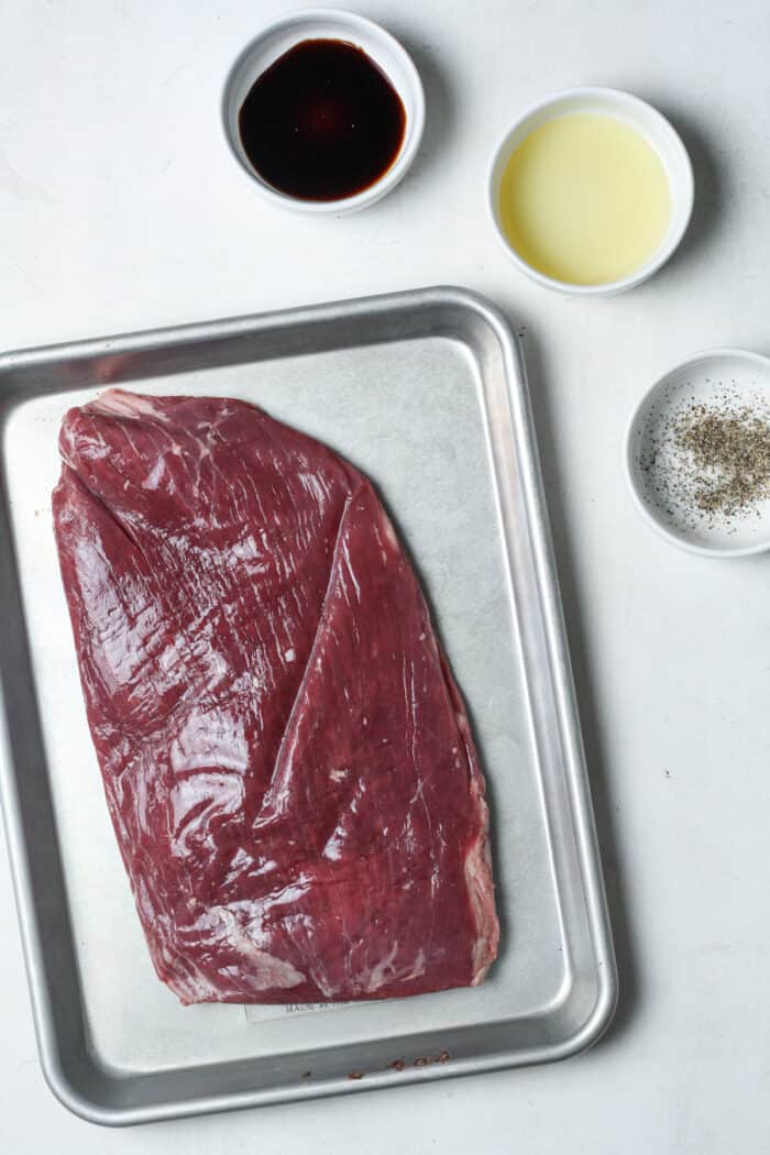 Flank steak and other ingredients