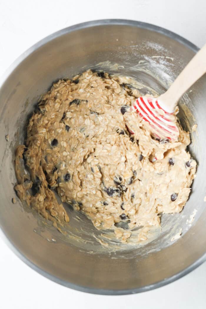 Bowl of oatmeal cookie dough
