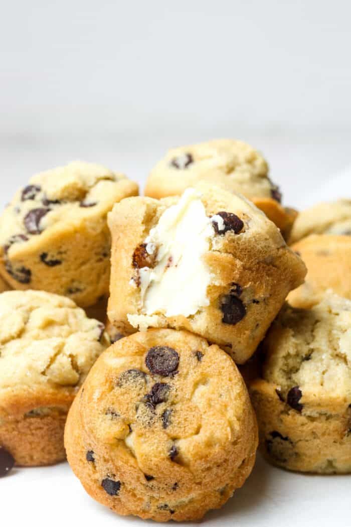 Gluten free muffins with butter and chocolate