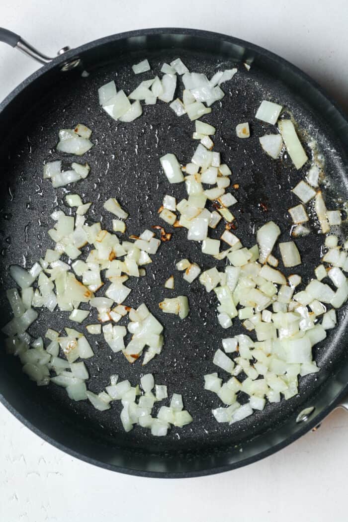 Cooked onions in skillet