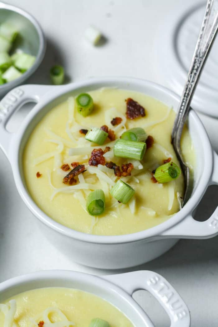 Soup with potatoes, cheese and bacon