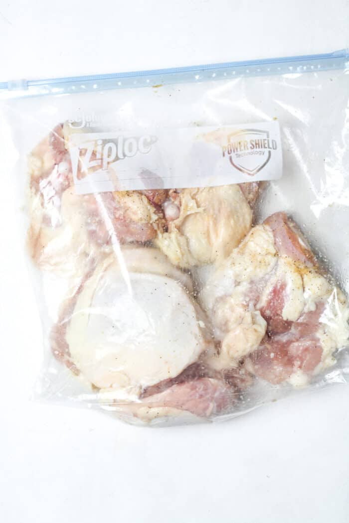 Meat in zippered bag