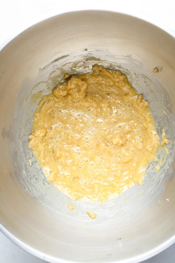 Thin cookie batter in bowl