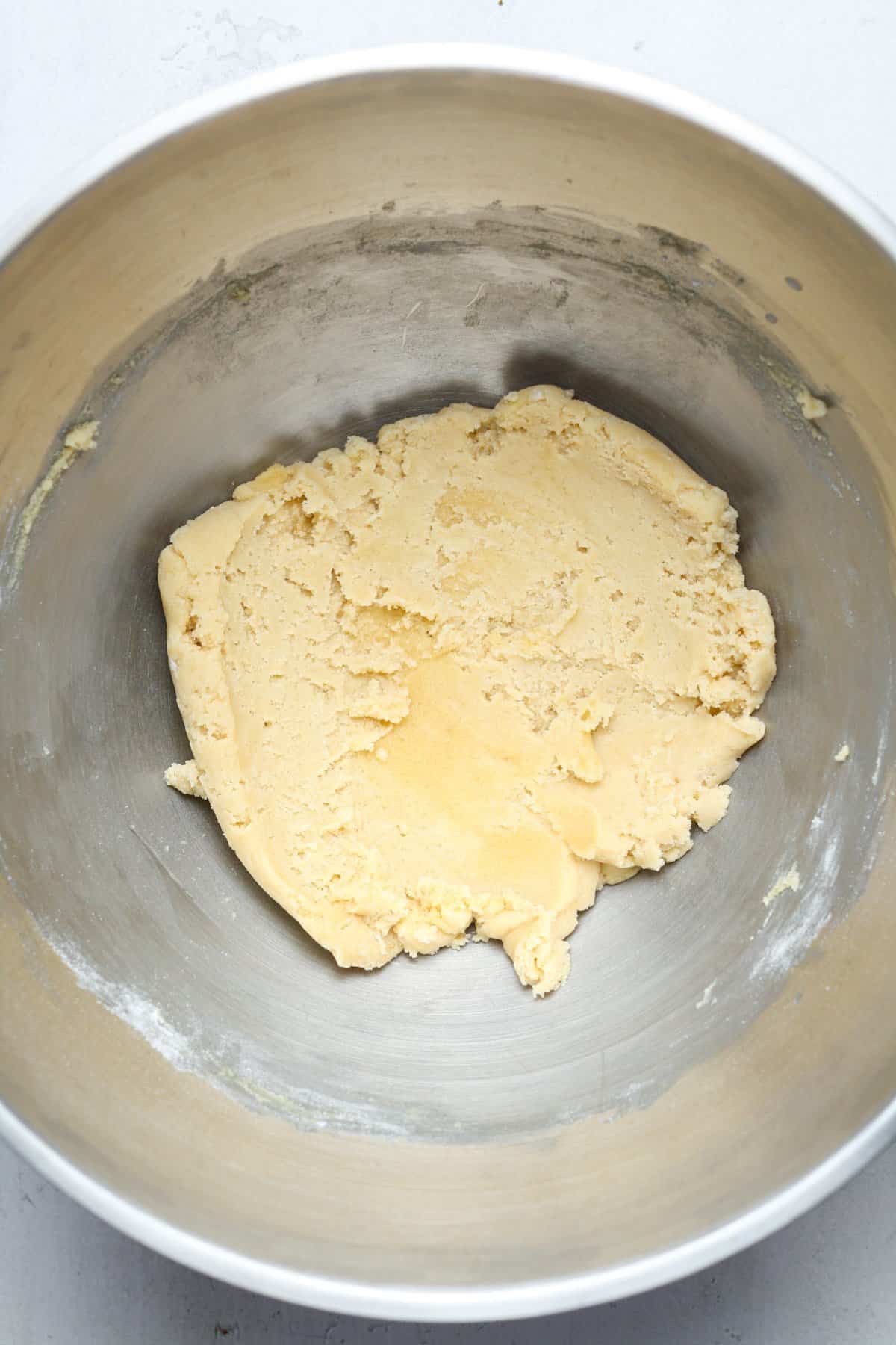 Dough without chocolate chips in bowl