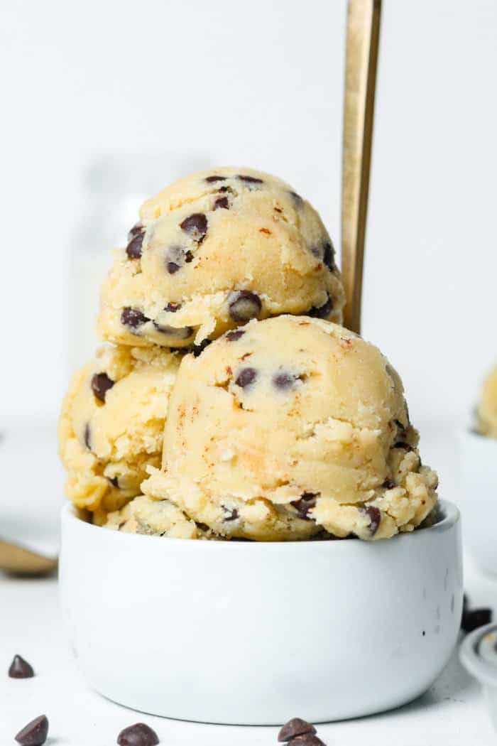 Gluten free cookie dough in bowl