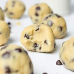 Cookie dough bites with mini chocolate chips
