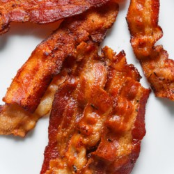 Instant Pot bacon on white plate