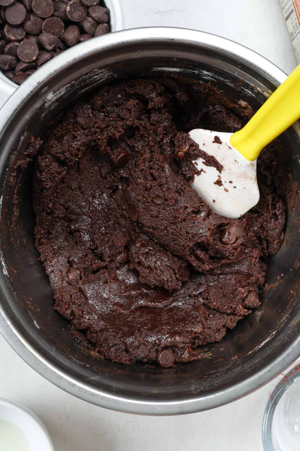 Thick chocolate cookie dough