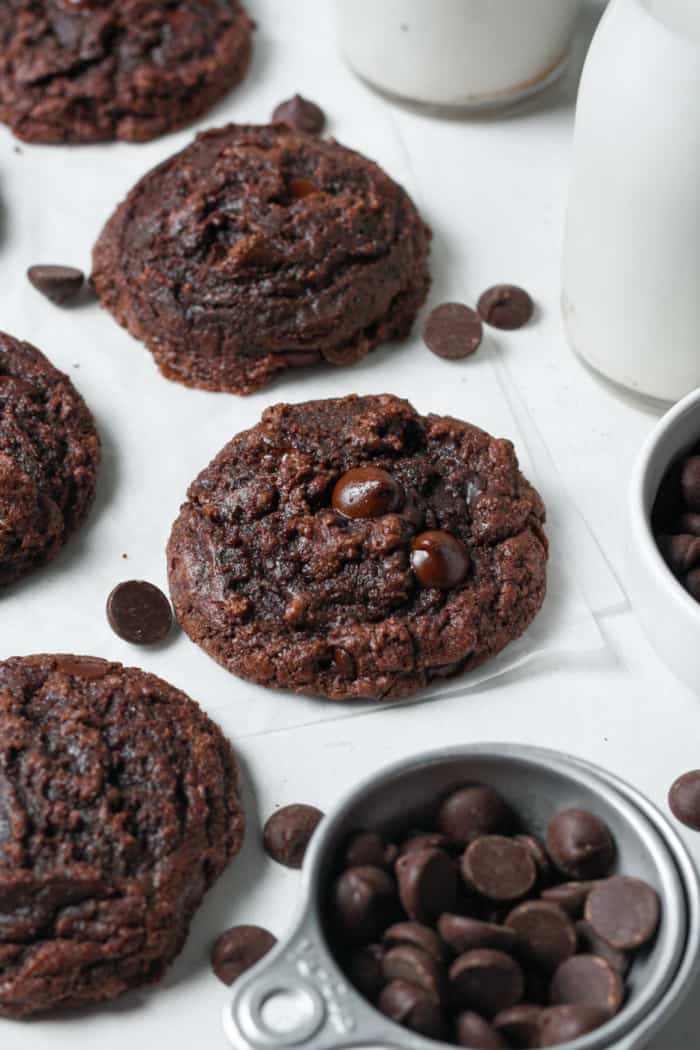 Brownie mix cookies with chocolate chips
