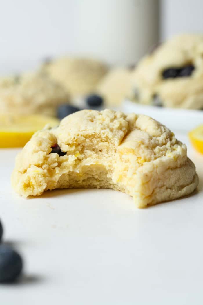 Soft baked lemon blueberry cookies