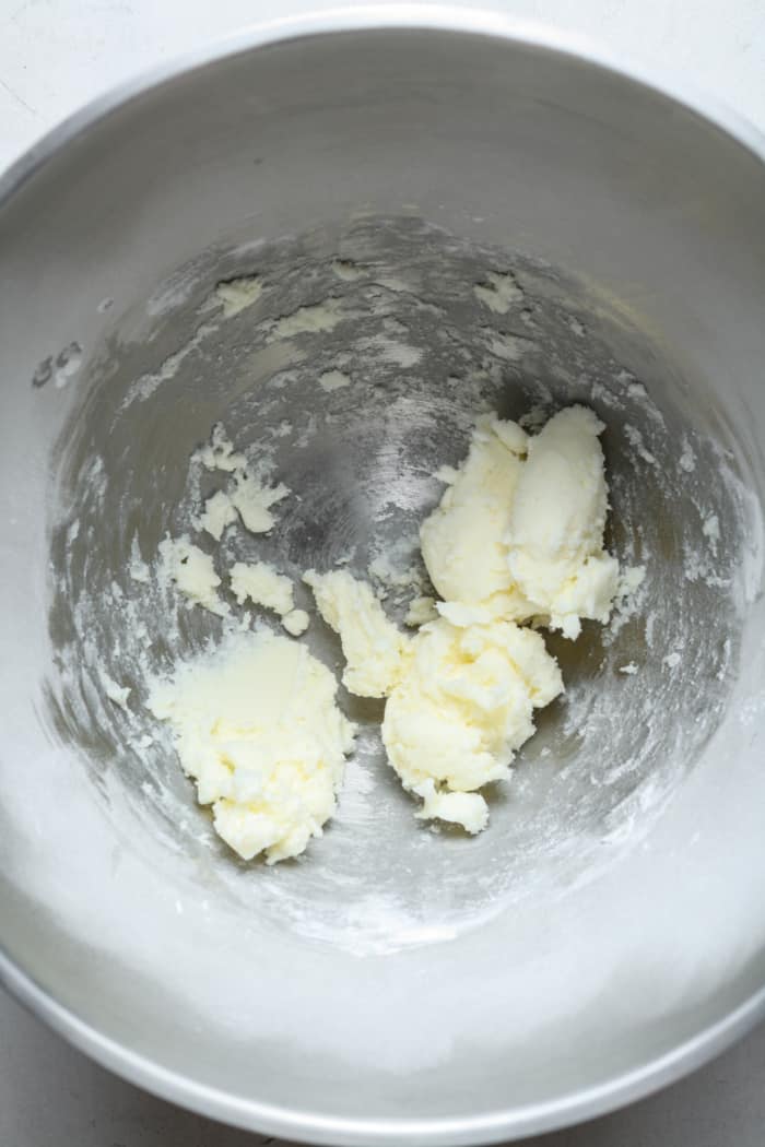 Erythritol and butter in bowl