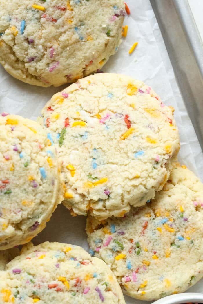 Baked sugar cookies with sprinkles