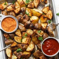 Mexican potatoes on pan