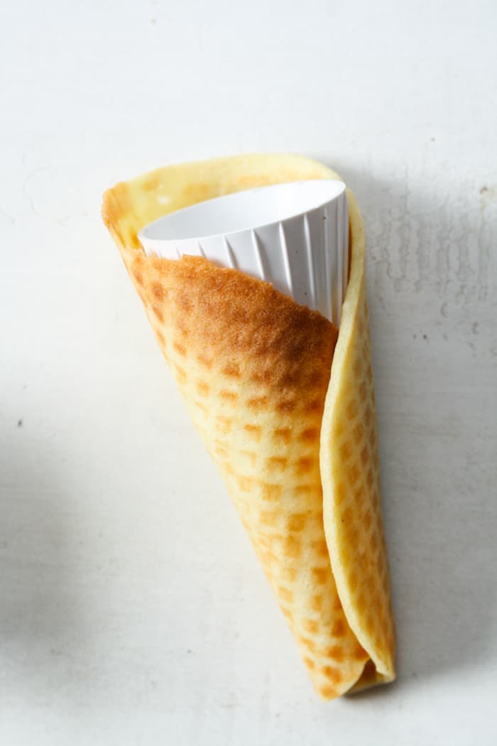 Homemade ice cream cones.