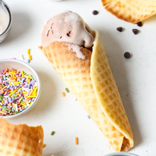 Gluten Free Waffle Cones - dairy free and vegan! - summer recipe