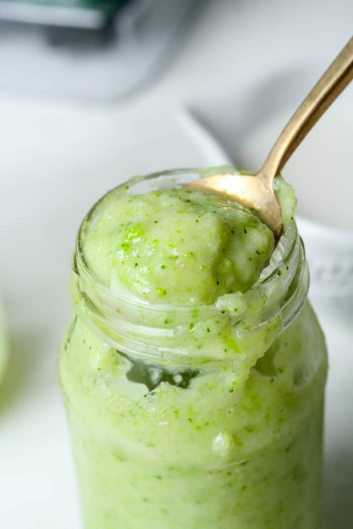 Thick broccoli smoothie.